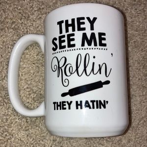 They see me rollin pun punny baker funny mug